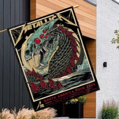 metallica m72 world tour 2025 april 19 syracuse new york jma wireless dome serpent skull artwork flag 1