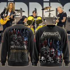 metallica m72 world tour 2025 june 20 santa clara california levis stadium with limp bizkit ice nine kills candlelit skulls artwork all over print sweatshirt 1