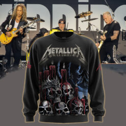 metallica m72 world tour 2025 june 20 santa clara california levis stadium with limp bizkit ice nine kills candlelit skulls artwork all over print sweatshirt