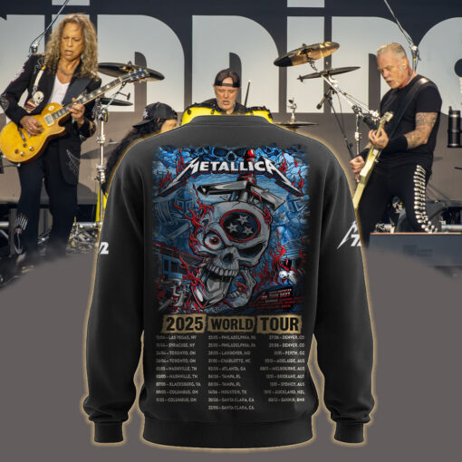 metallica m72 world tour may 1 3 2025 nashville tennessee nissan stadium flaming skull crossed hammers artwork aop sweatshirt 2