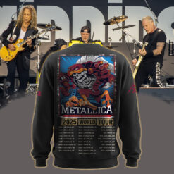 metallica m72 world tour may 7 2025 blacksburg virginia lane stadium skeleton hokie mascot artwork aop sweatshirt 2