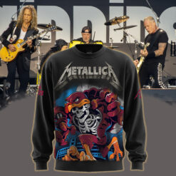 metallica m72 world tour may 7 2025 blacksburg virginia lane stadium skeleton hokie mascot artwork aop sweatshirt