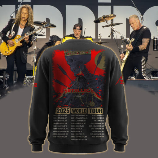metallica m72 world tour may 9 2025 columbus ohio historic crew stadium crowned skeleton raven medallion artwork aop sweatshirt 2