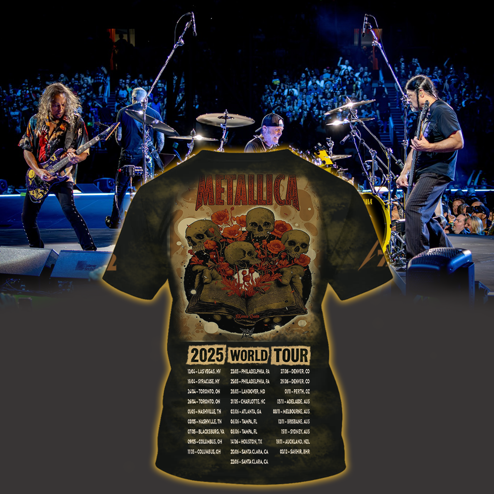 metallica load remastered mama said inspired all over print gothic skull poppy floral design 2025 rock style shirt 2