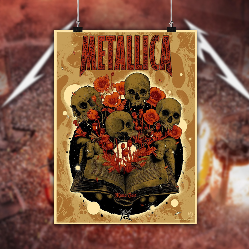 metallica load remastered mama said inspired artwork skull poppy book design 2025 limited edition wall art poster 2