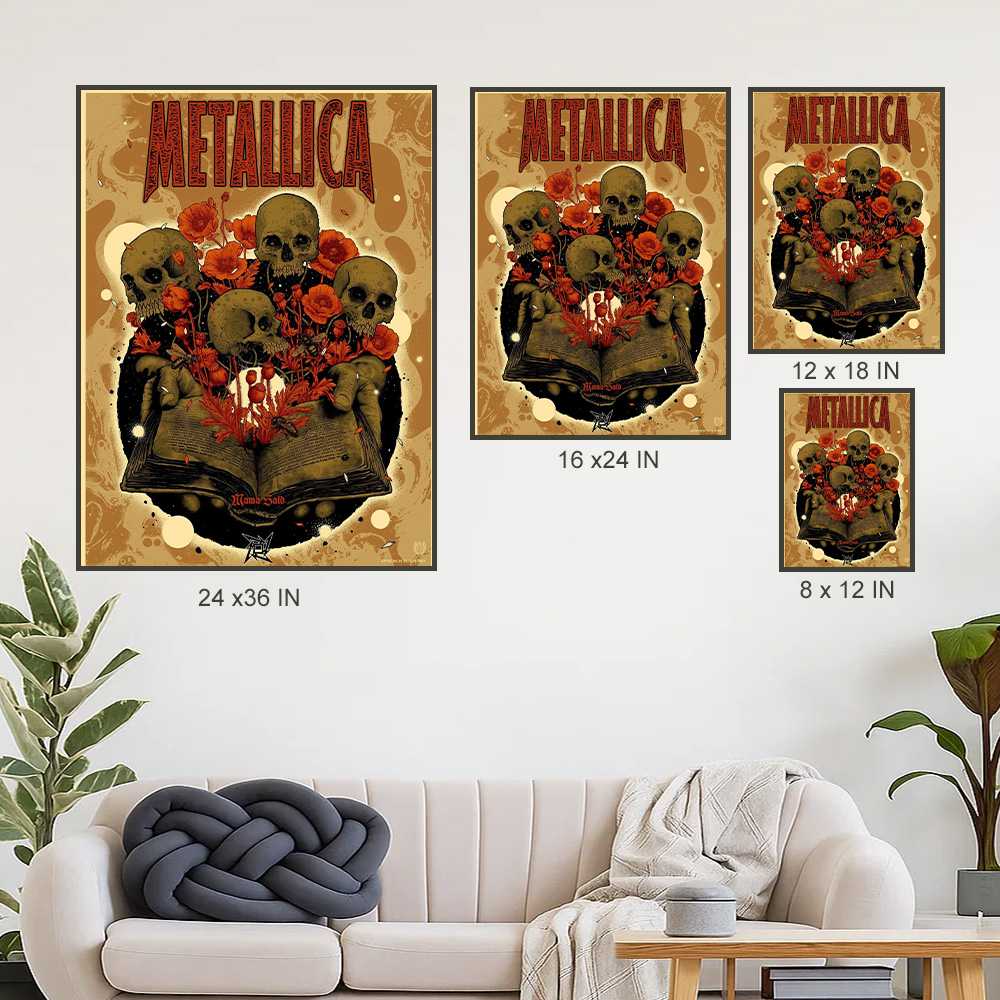 metallica load remastered mama said inspired artwork skull poppy book design 2025 limited edition wall art poster 4