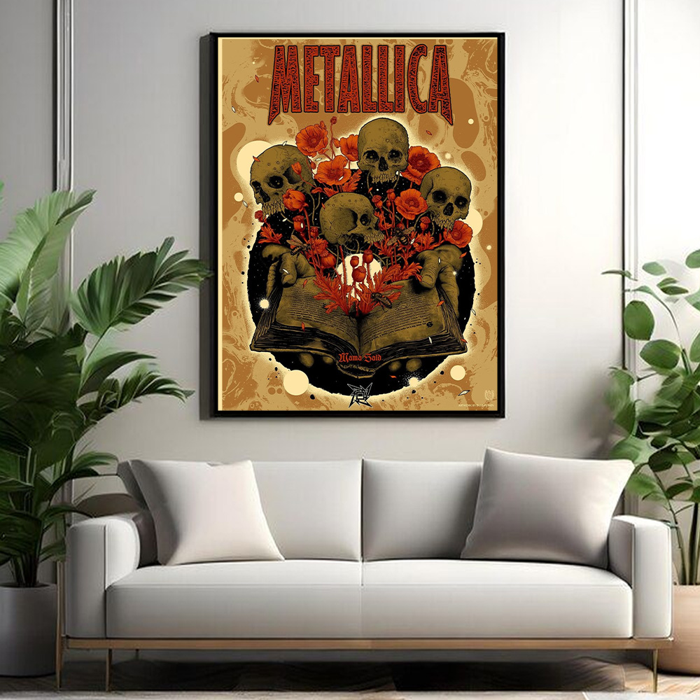 metallica load remastered mama said inspired artwork skull poppy book design 2025 limited edition wall art poster