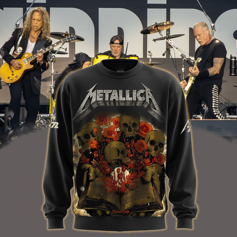 metallica load remastered mama said inspired skull poppy artwork 2025 heavy metal all over print sweater 1