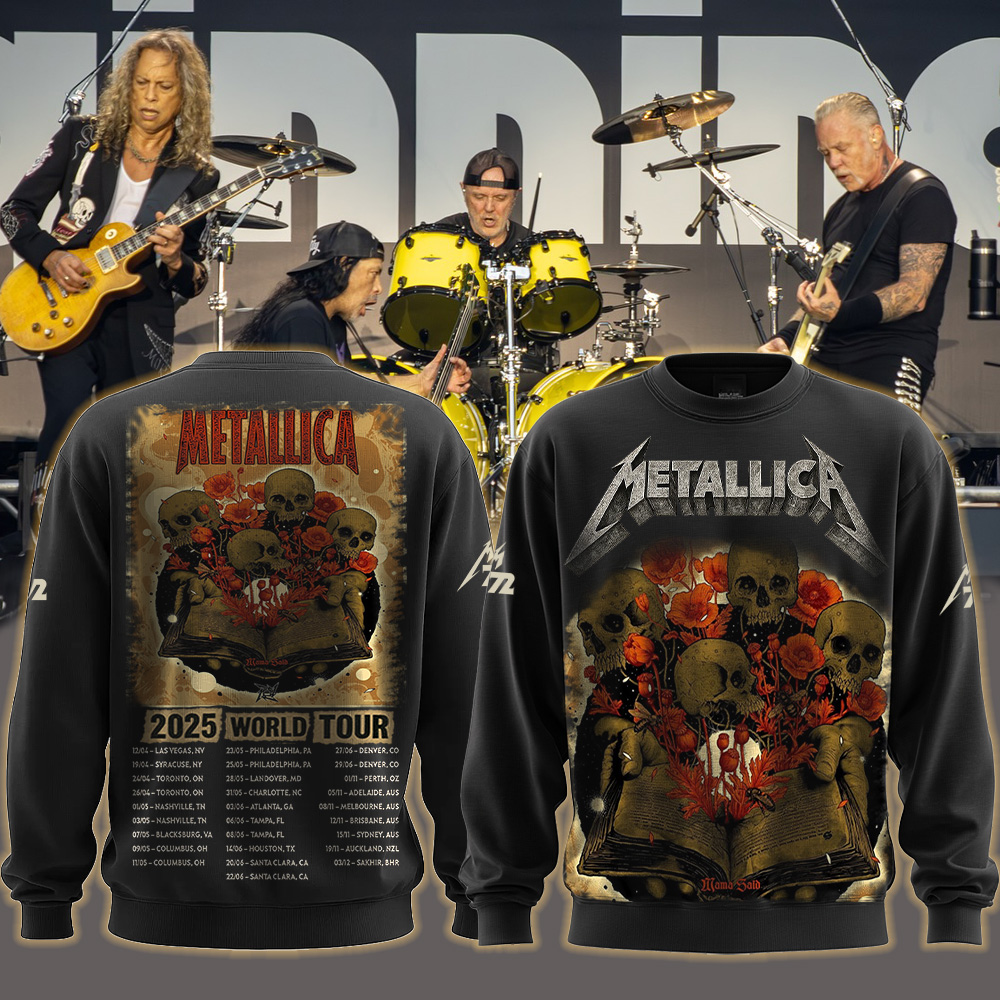 metallica load remastered mama said inspired skull poppy artwork 2025 heavy metal all over print sweater