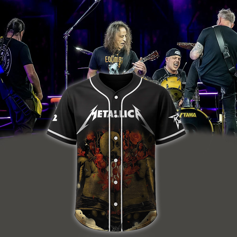 metallica load remastered mama said inspired skull poppy book artwork 2025 vintage heavy metal baseball jersey 1