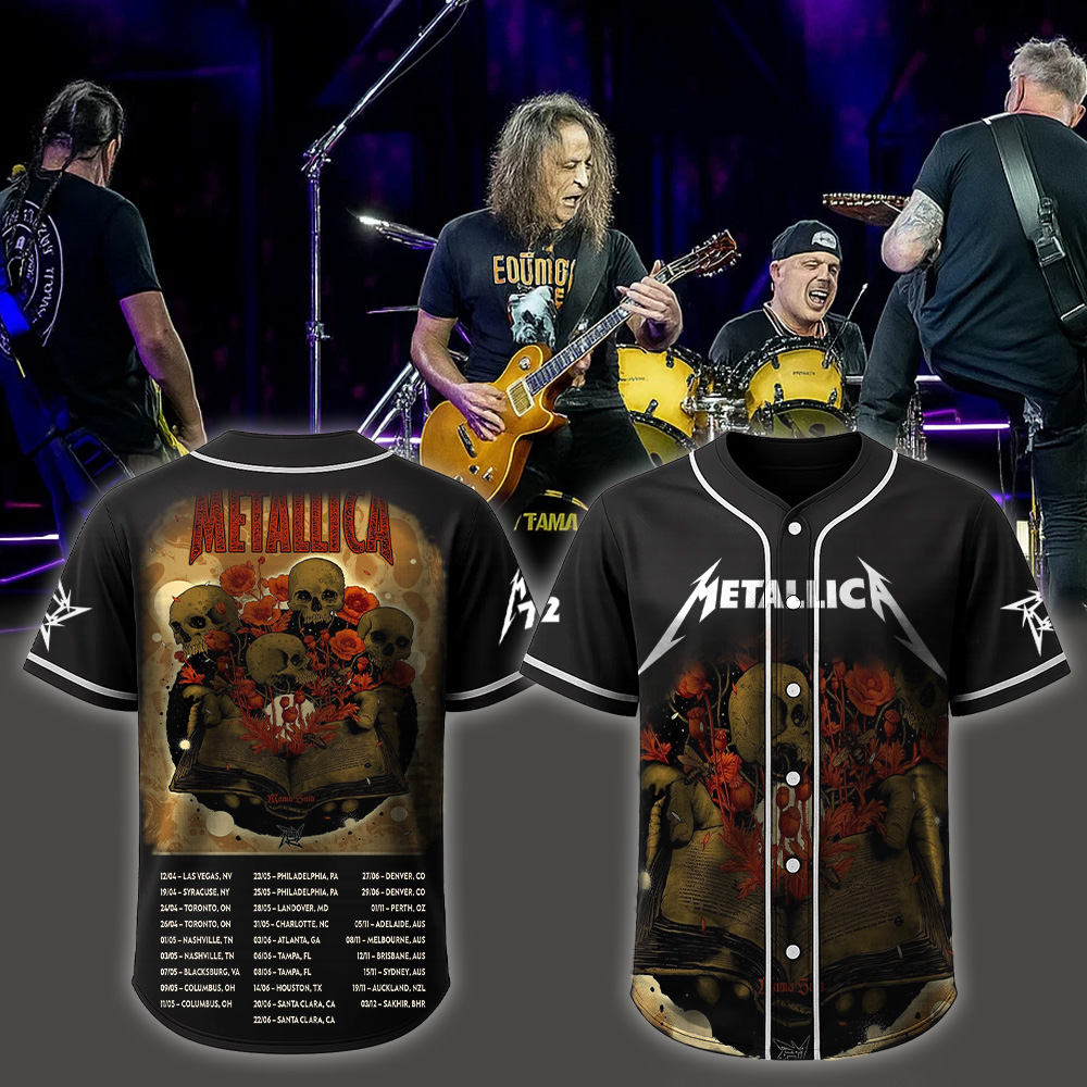 metallica load remastered mama said inspired skull poppy book artwork 2025 vintage heavy metal baseball jersey