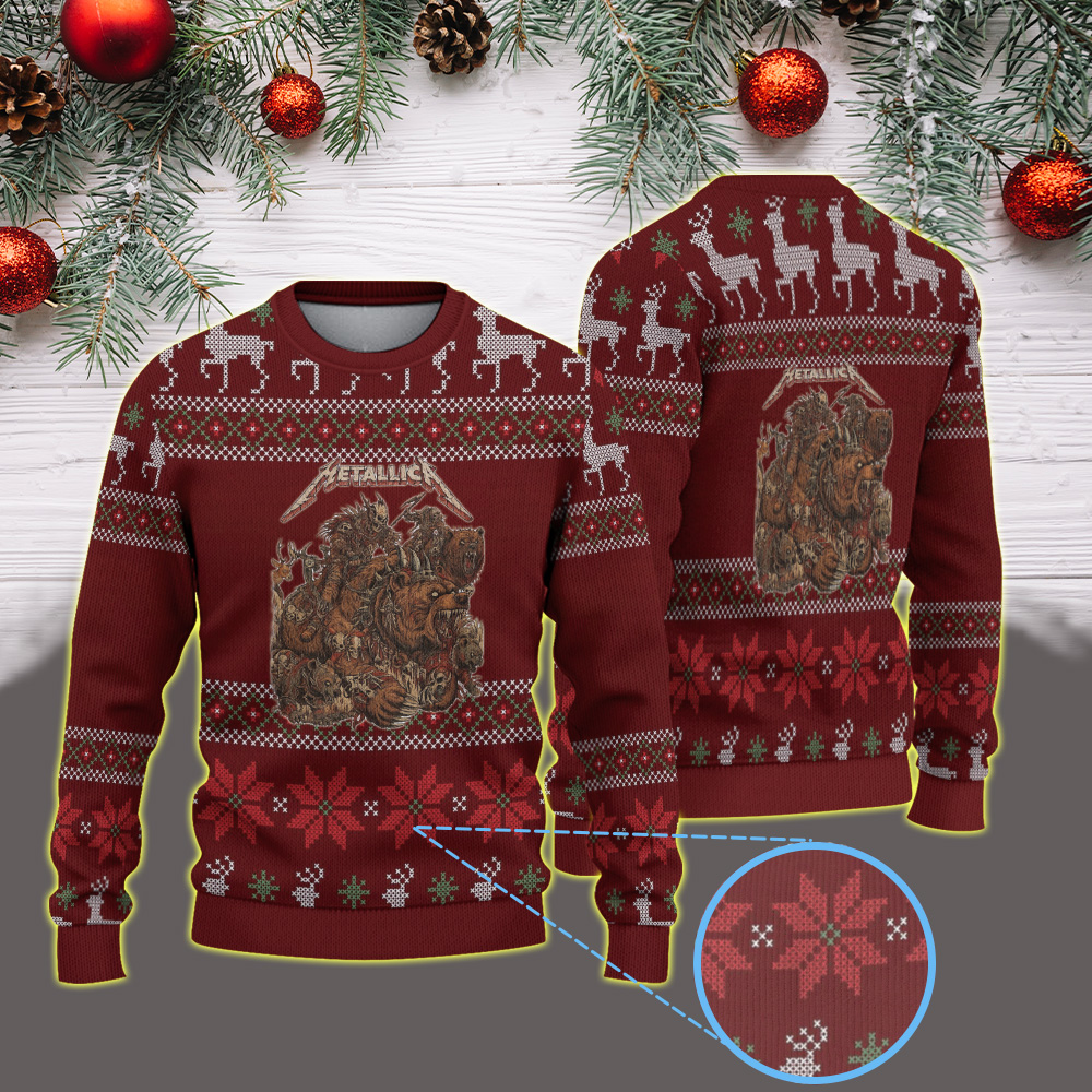 metallica m72 world tour 2025 june 27 2025 denver colorado empower field at mile high savage bear warrior artwork vintage ugly christmas sweater 1