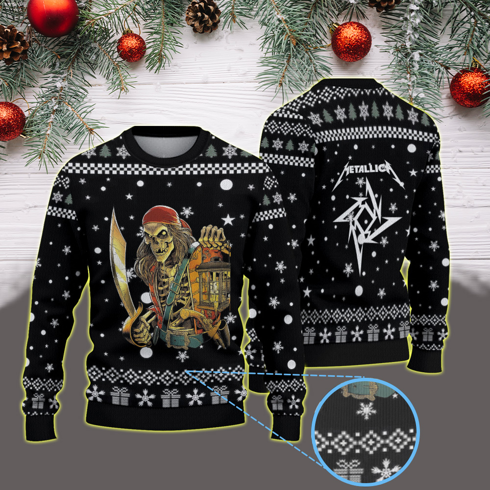 metallica m72 world tour 2025 june 8 2025 tampa florida raymond james stadium pirate skeleton lantern artwork vintage ugly christmas sweater 1