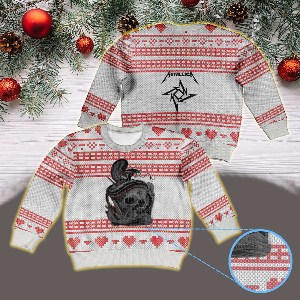 metallica m72 world tour 2025 may 1 2025 nashville tennessee nissan stadium venomous snake skull artwork vintage ugly christmas sweater