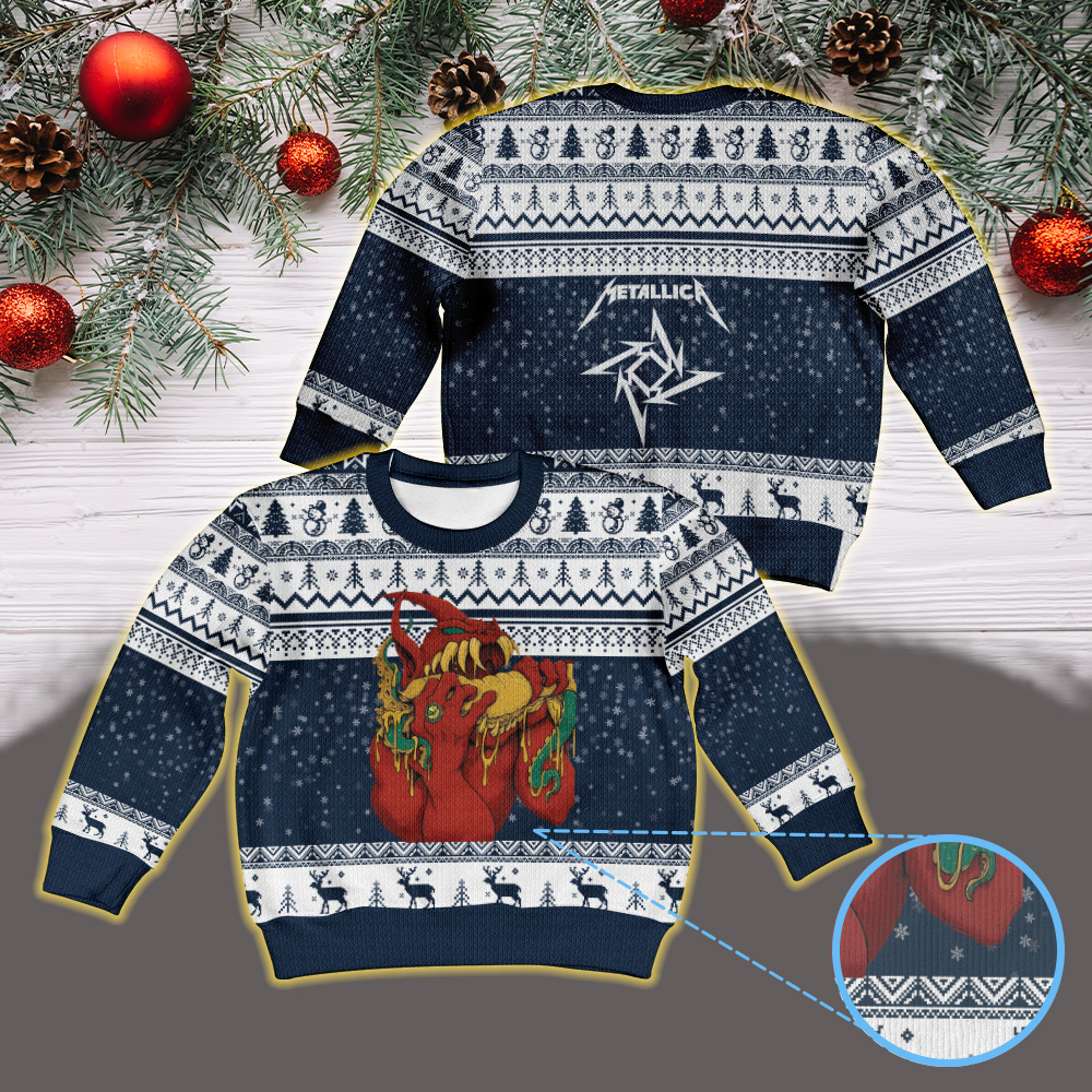 metallica m72 world tour 2025 may 23 2025 philadelphia pennsylvania lincoln financial field monster burger demon artwork vintage ugly christmas sweater