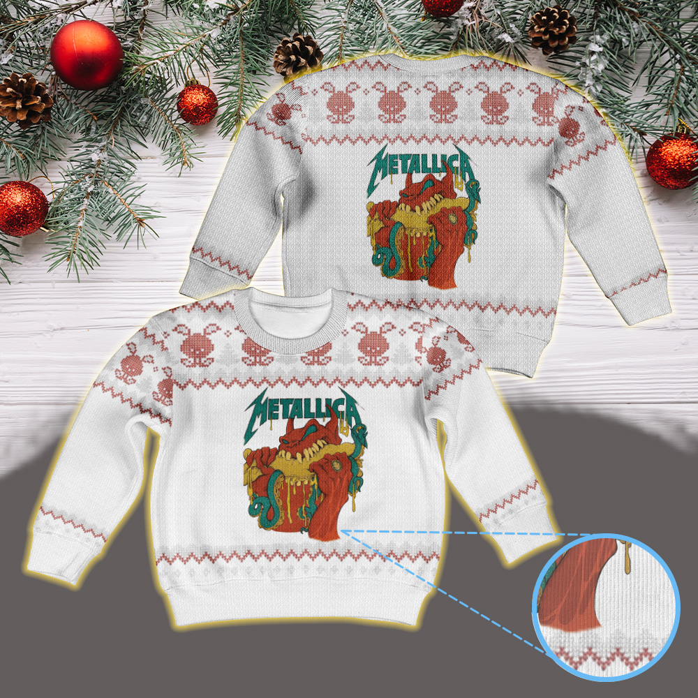 metallica m72 world tour 2025 may 25 2025 philadelphia pennsylvania lincoln financial field tentacle monster burger demon artwork vintage ugly christmas sweater