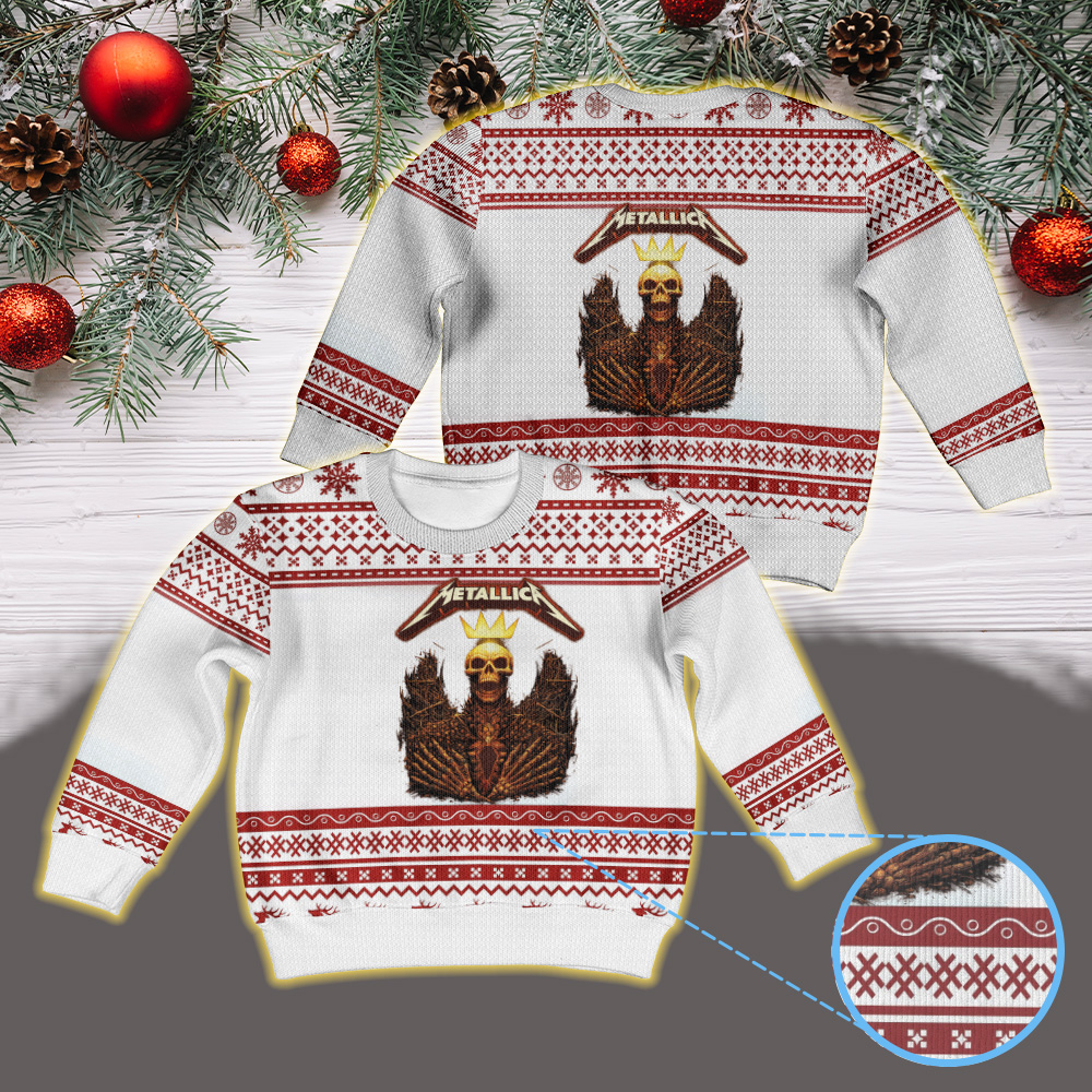 metallica m72 world tour 2025 may 31 2025 charlotte north carolina bank of america stadium golden skull king artwork vintage ugly christmas sweater