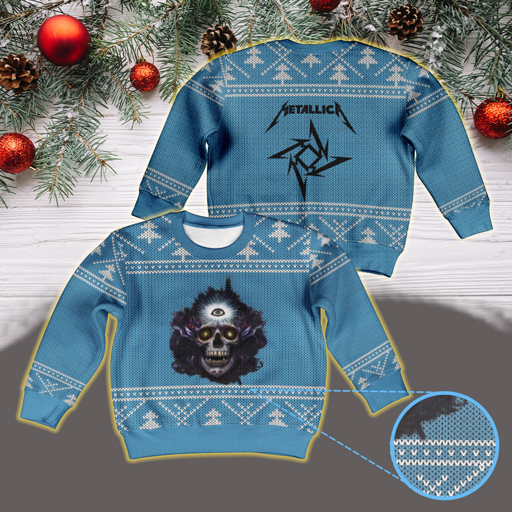 metallica m72 world tour 2025 may 31 2025 charlotte north carolina bank of america stadium third eye skull artwork vintage ugly christmas sweater