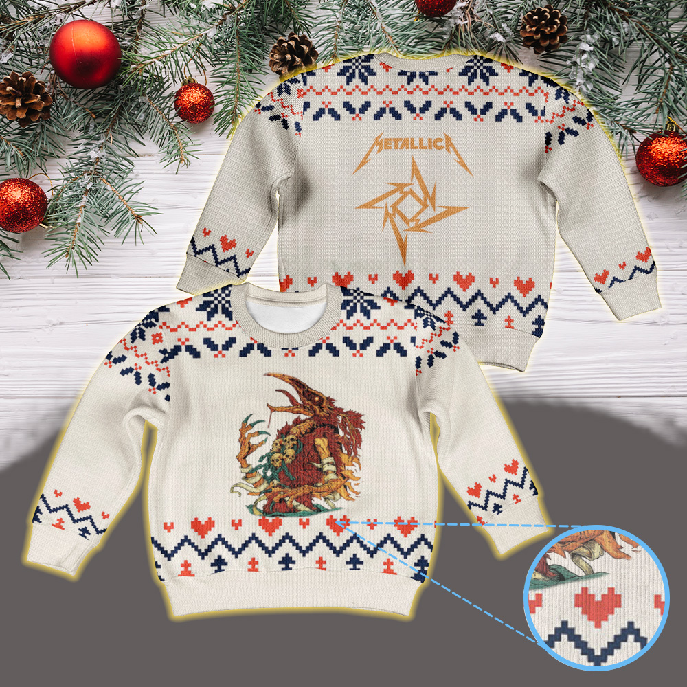 metallica m72 world tour 2025 may 7 2025 blacksburg virginia lane stadium virginia tech pop up shop skull bird monster artwork vintage ugly christmas sweater