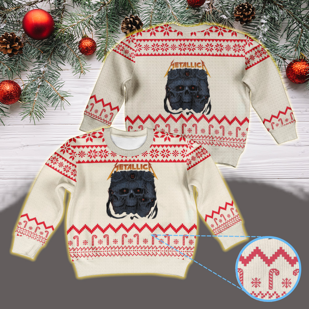 metallica m72 world tour 2025 may 9 2025 columbus ohio historic crew stadium triple skull black rose spider artwork vintage ugly christmas sweater