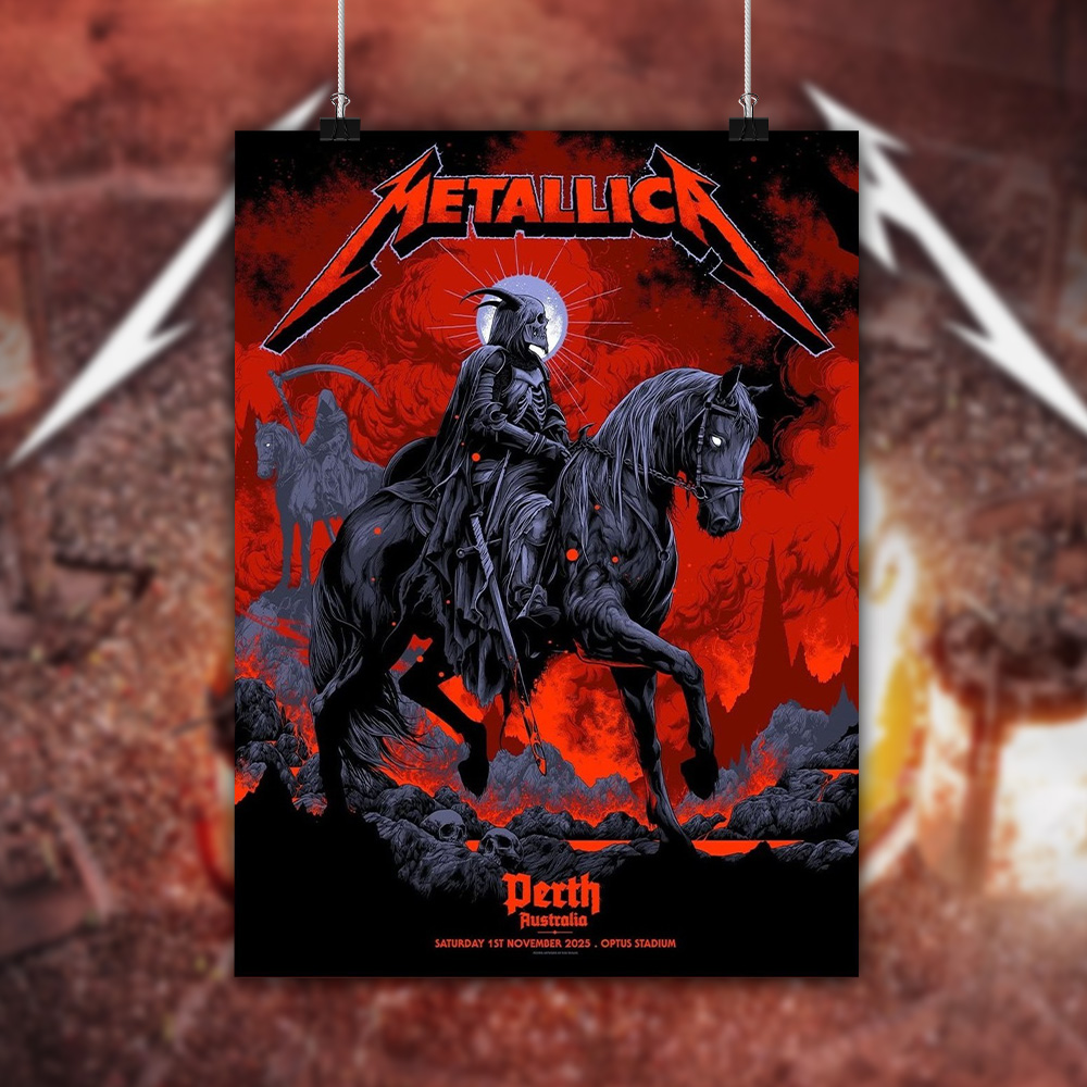 metallica m72 world tour 2025 november 1 2025 perth australia optus stadium death rider artwork 4