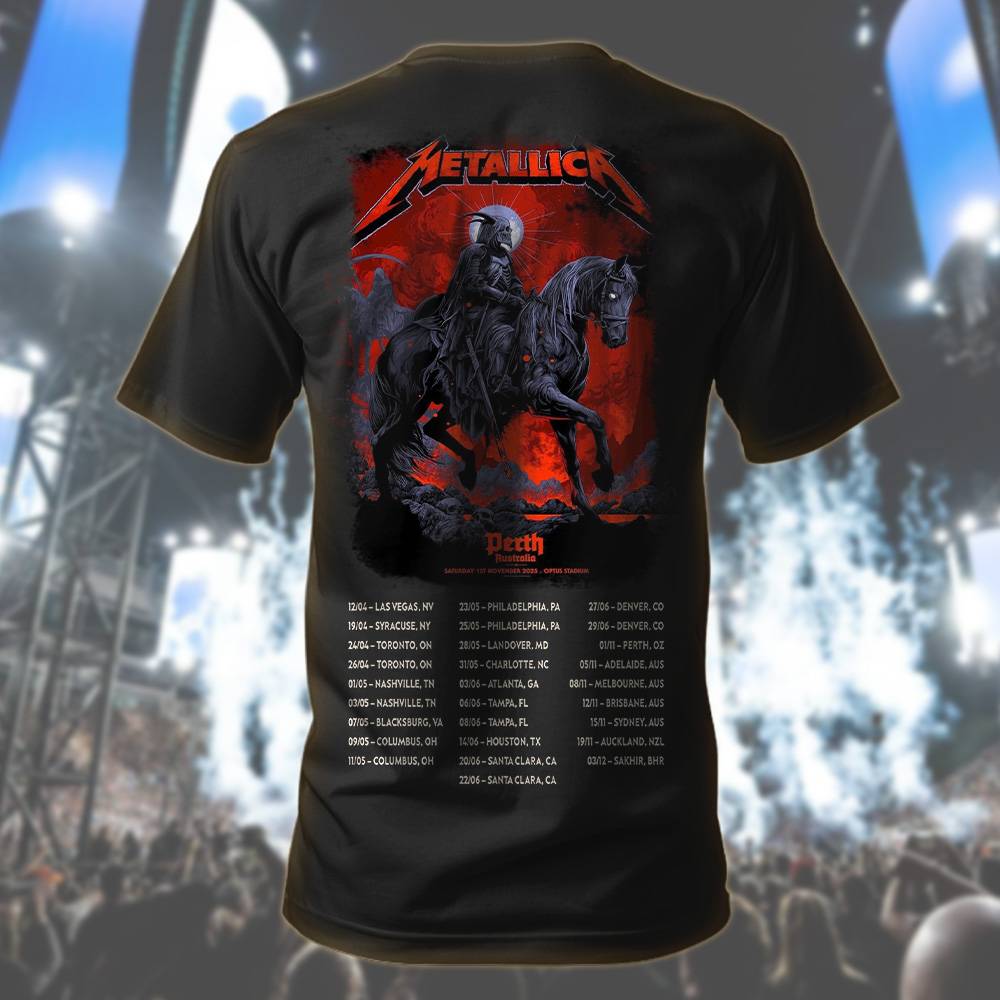 metallica m72 world tour 2025 november 1 2025 perth australia optus stadium death rider design 2