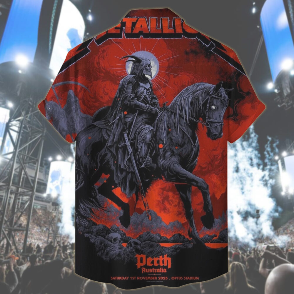 metallica m72 world tour 2025 november 1 2025 perth australia optus stadium death rider hawaiian shirt