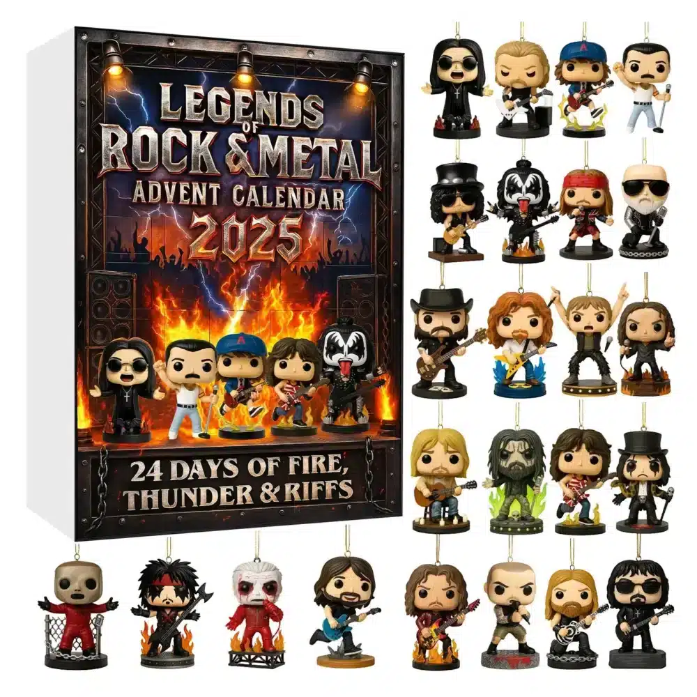 2025 rock metal advent calendar surprise blind box with 24 iconicad music legends flat 2d acrylic collectible figures perfect christmas gift for rock metal fans 3