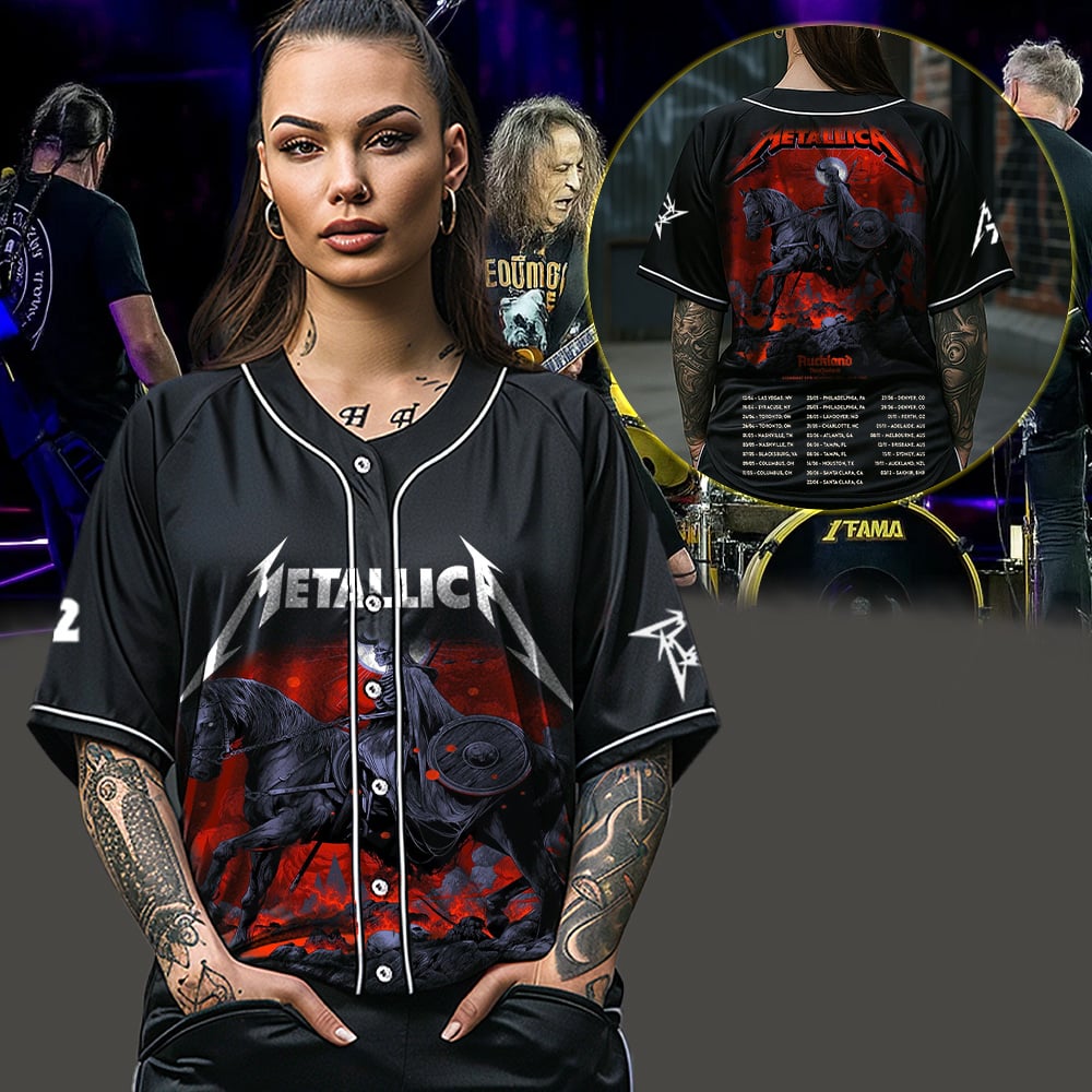 metallica auckland new zealand eden park baseball jersey november 19 2025 ken taylor art m72 world tour 2025 3