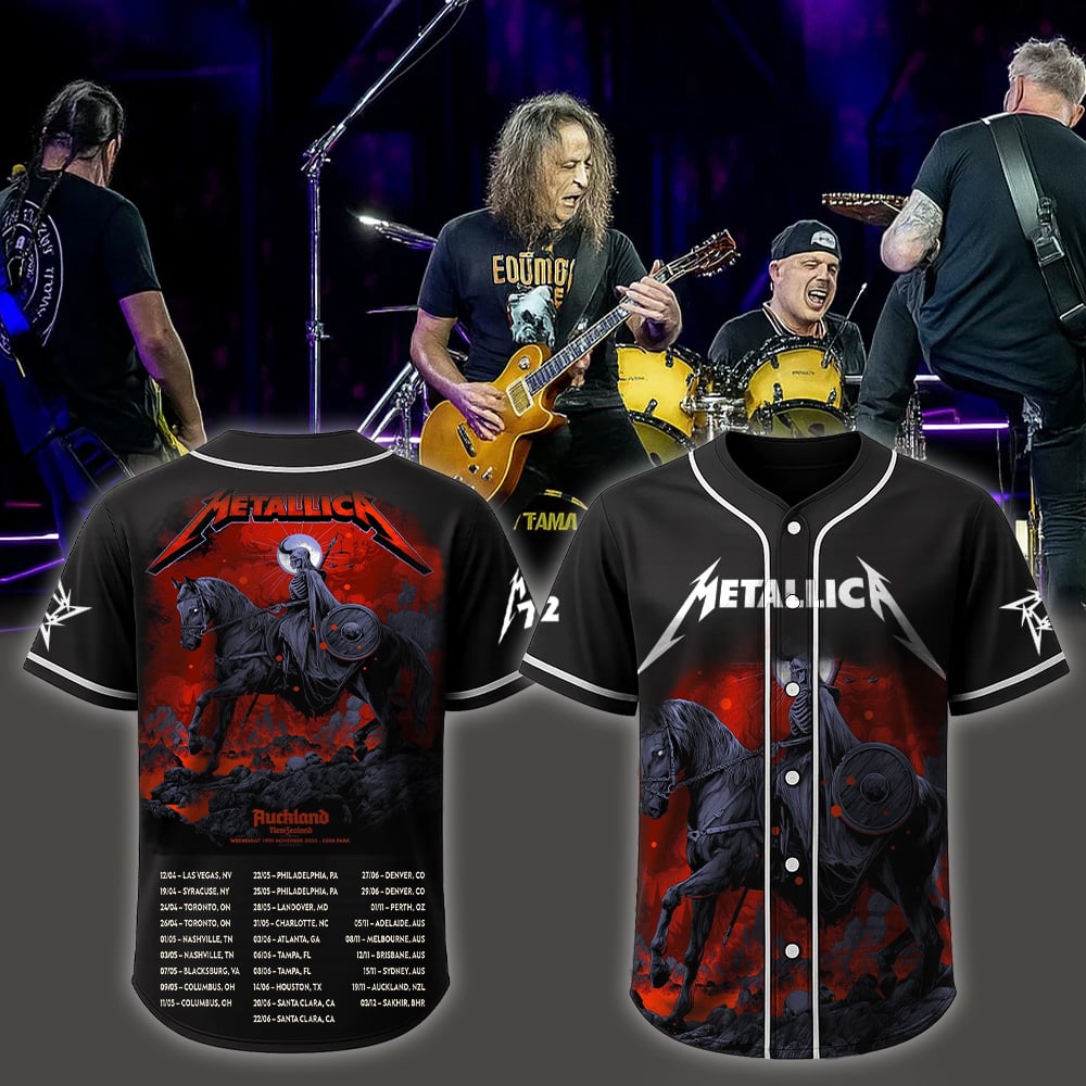 metallica auckland new zealand eden park baseball jersey november 19 2025 ken taylor art m72 world tour 2025