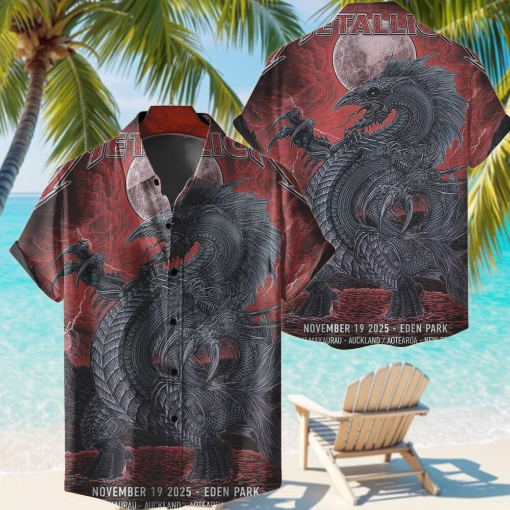 metallica auckland new zealand eden park hawaiian shirt november 19 2025 ken taylor art m72 world tour 2025 1