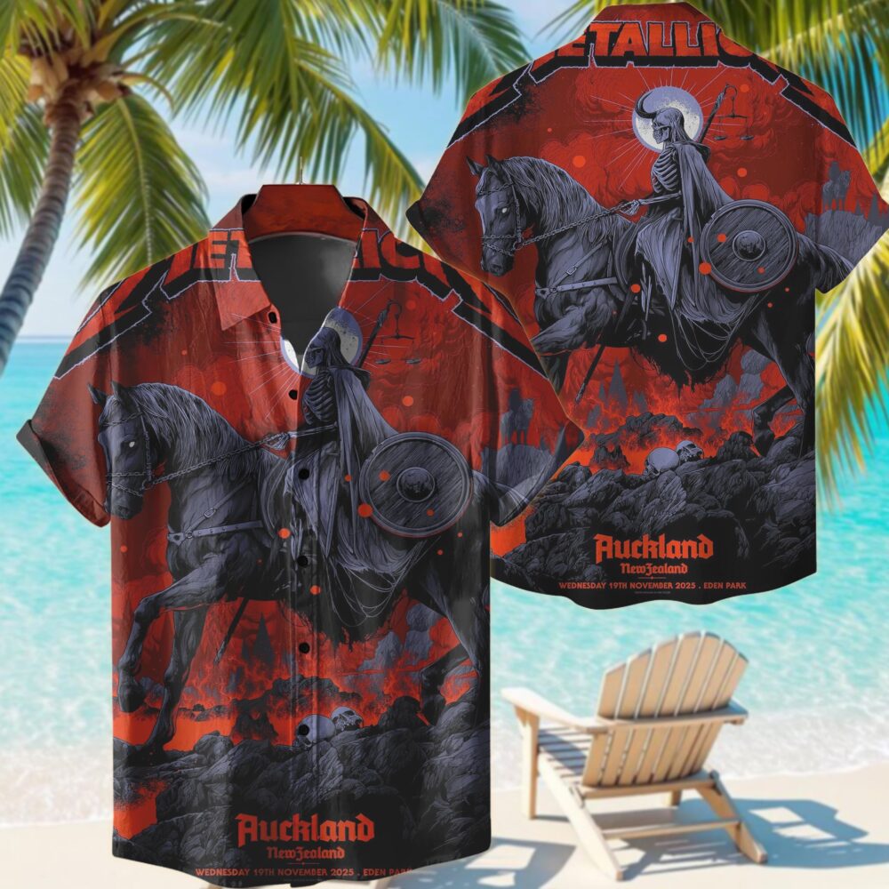 metallica auckland new zealand eden park hawaiian shirt november 19 2025 ken taylor art m72 world tour 2025 1