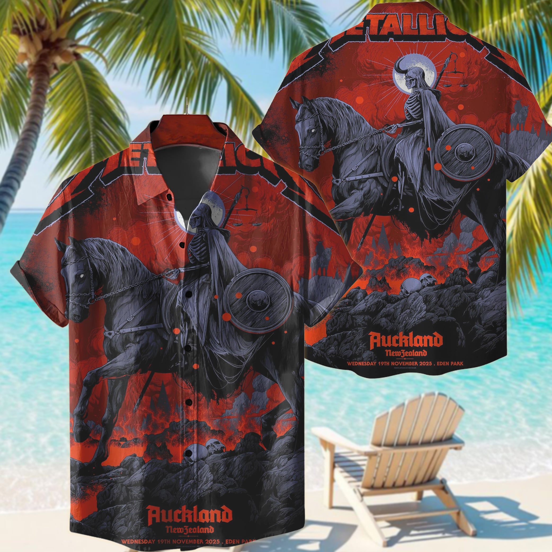 metallica auckland new zealand eden park hawaiian shirt november 19 2025 ken taylor art m72 world tour 2025 1