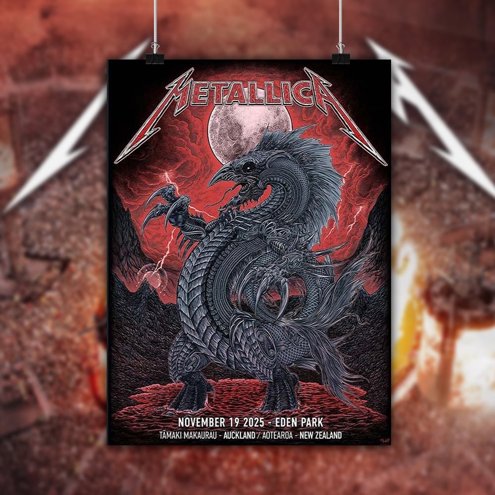 metallica auckland new zealand eden park poster november 19 2025 ken taylor art m72 world tour 2025 4