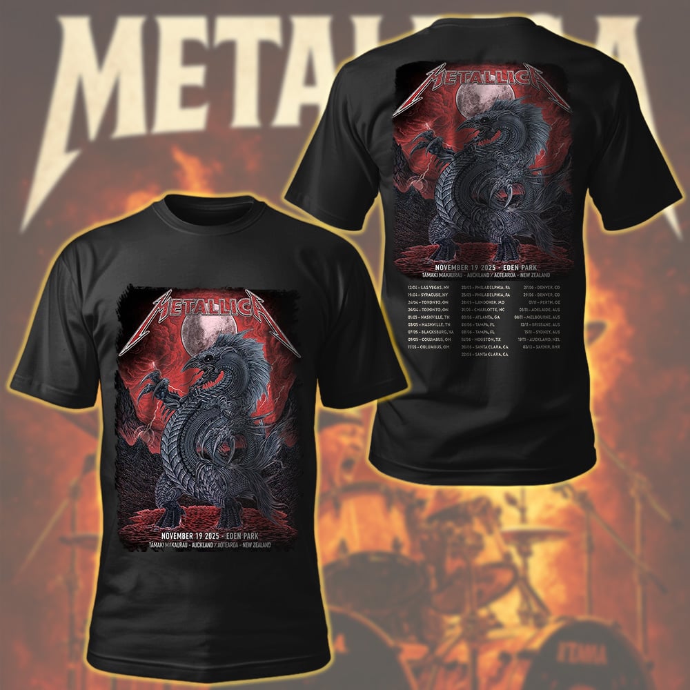metallica auckland new zealand eden park t shirt 4 november 19 2025 art by m l m72 world tour 2025