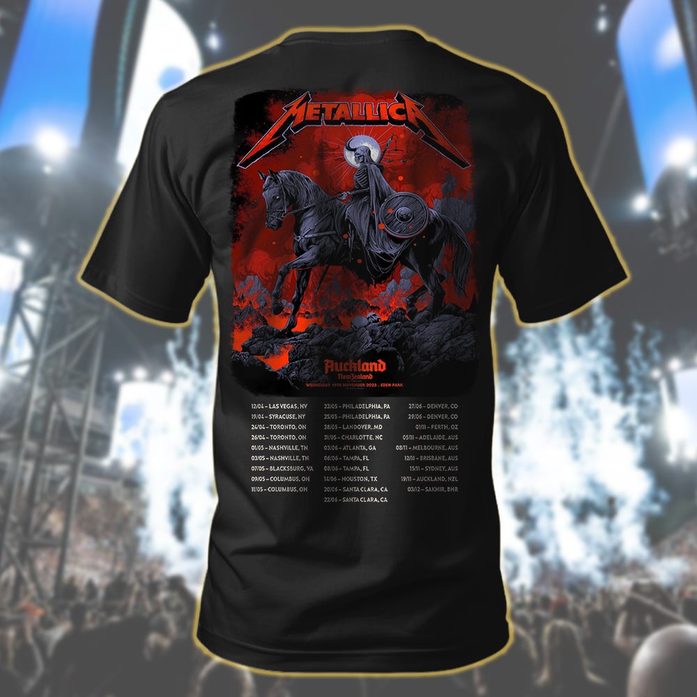 metallica auckland new zealand eden park t shirt november 19 2025 art by ken taylor m72 world tour 2025 2