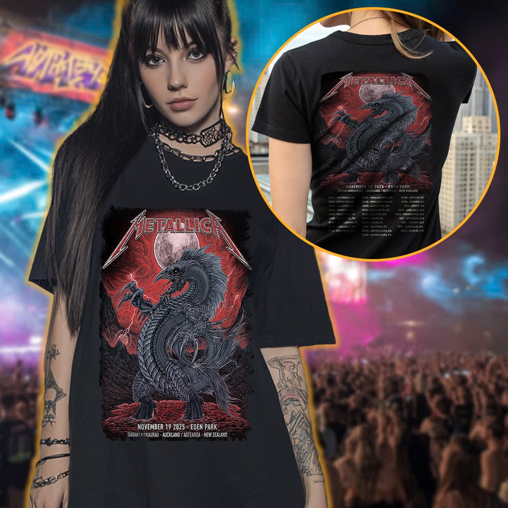 metallica auckland new zealand eden park t shirt november 19 2025 art by m l m72 world tour 2025 3