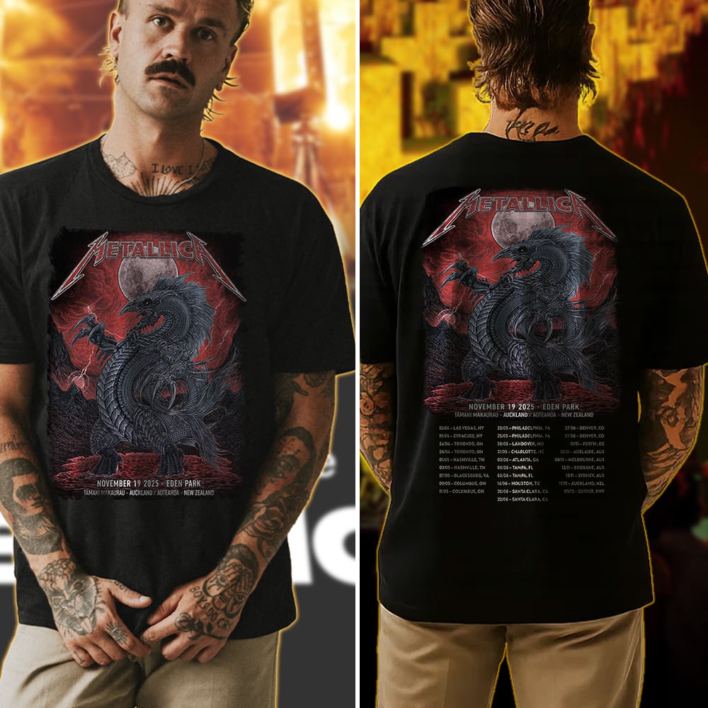 metallica auckland new zealand eden park t shirt november 19 2025 art by m l m72 world tour 2025 4