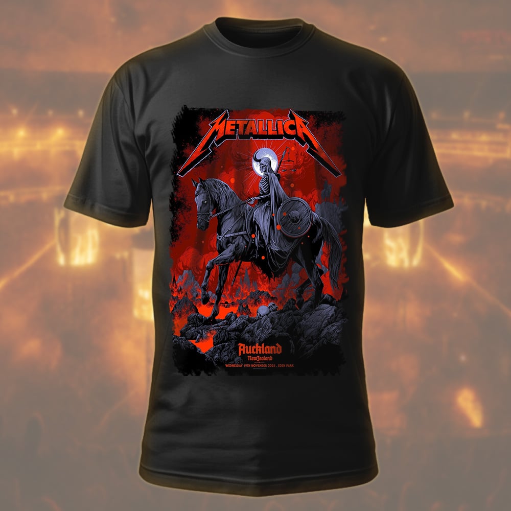 metallica auckland new zealand eden park t shirt november 19 2025 ken taylor art m72 world tour 2025 1