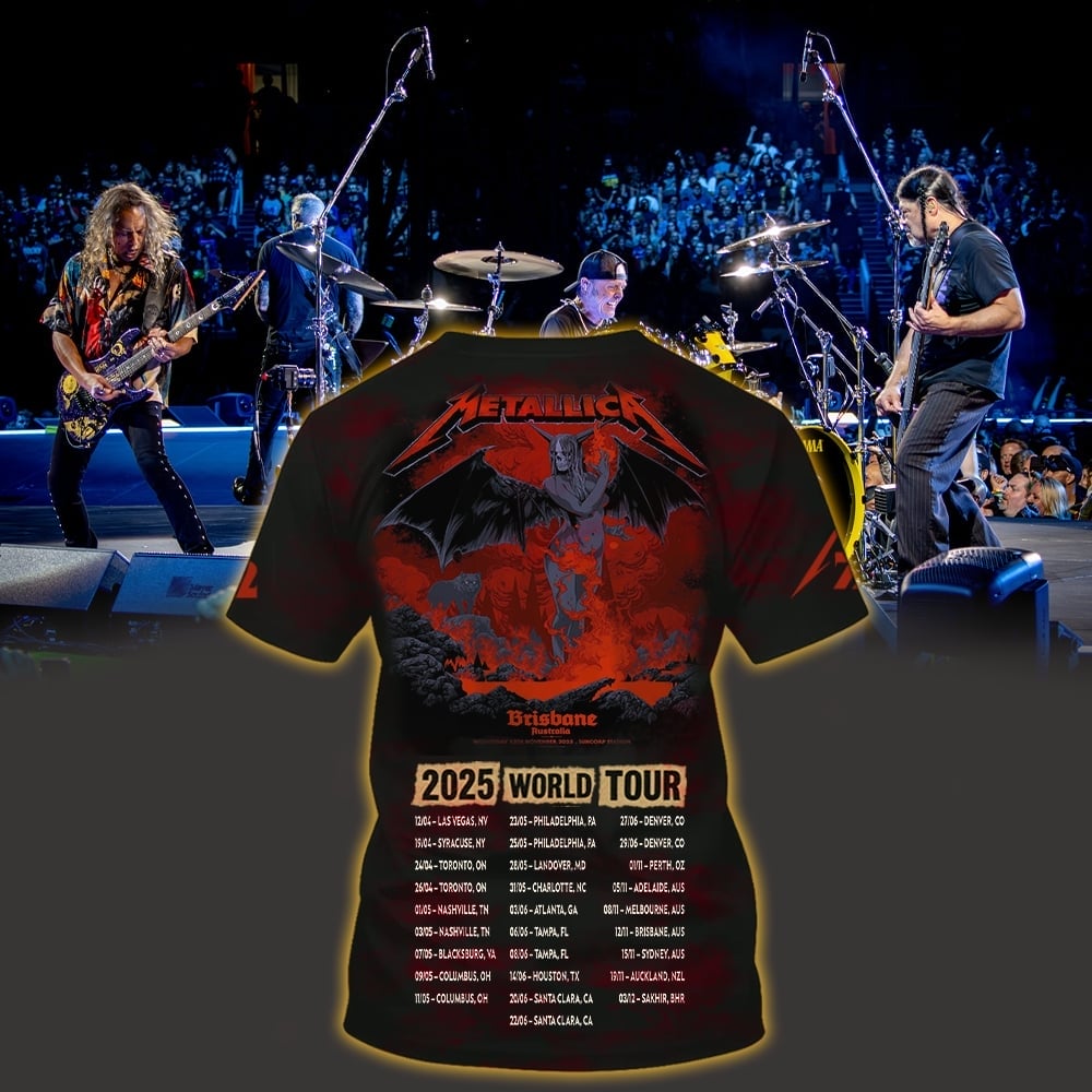 metallica brisbane australia suncorp stadium all over print shirt november 12 2025 fiery demon art m72 world tour 2025 2
