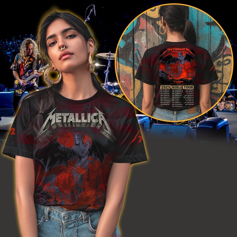metallica brisbane australia suncorp stadium all over print shirt november 12 2025 fiery demon art m72 world tour 2025 3