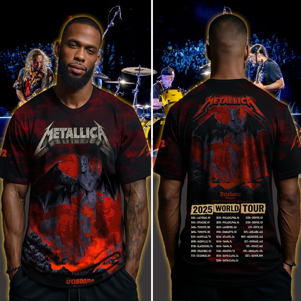 metallica brisbane australia suncorp stadium all over print shirt november 12 2025 fiery demon art m72 world tour 2025 4