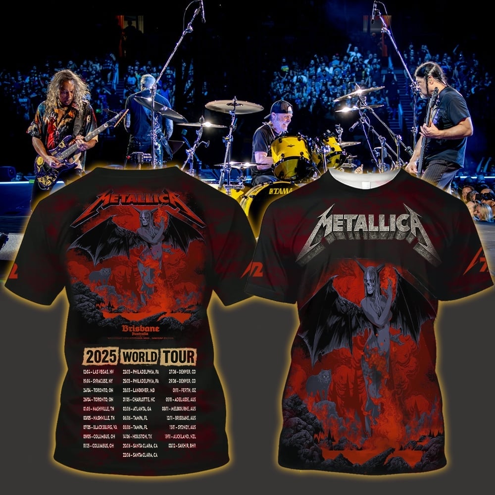 metallica brisbane australia suncorp stadium all over print shirt november 12 2025 fiery demon art m72 world tour 2025