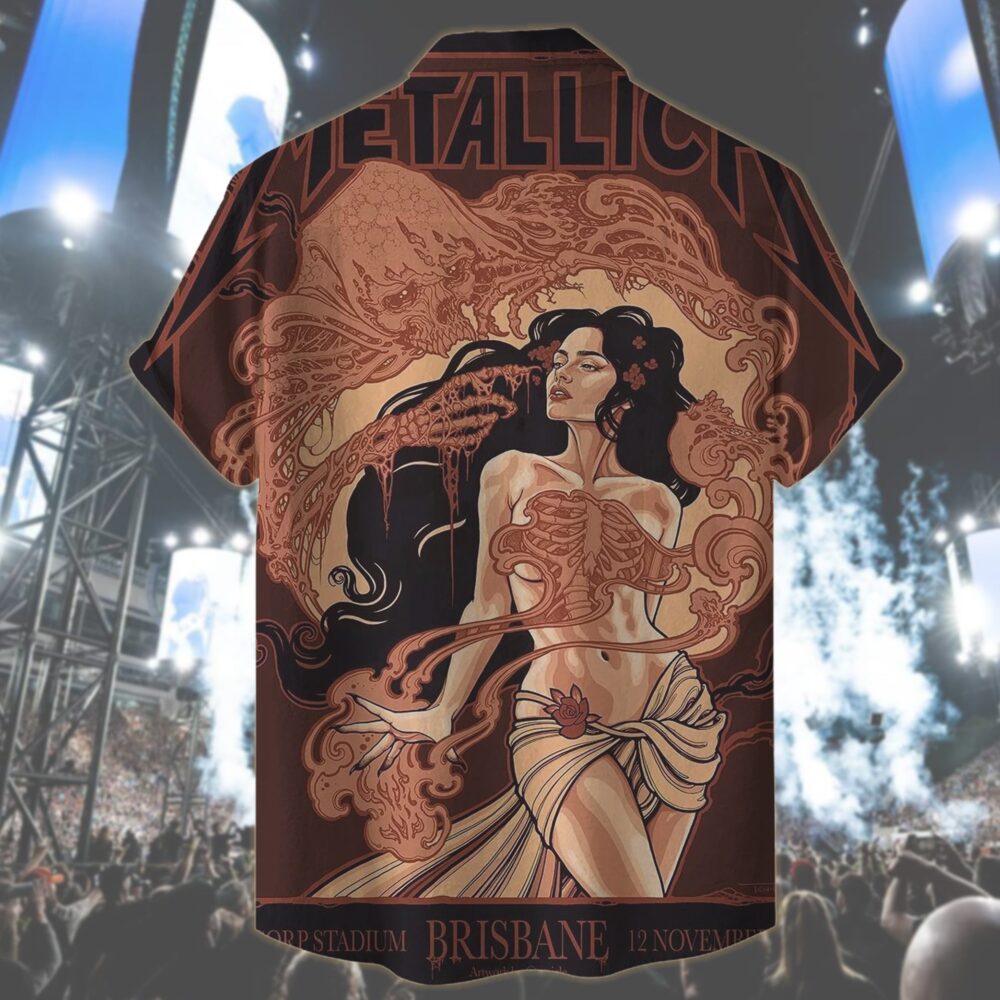 metallica brisbane australia suncorp stadium hawaiian shirt november 12 2025 tenicle art m72 world tour 2025