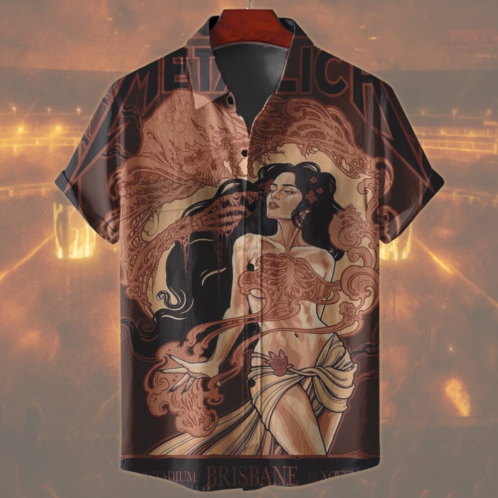 metallica brisbane australia suncorp stadium hawaiian shirt november 12 2025 tenicle art m72 world tour 2025 2