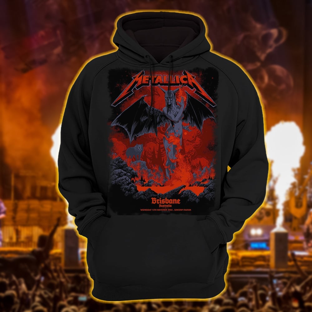 metallica brisbane australia suncorp stadium hoodie november 12 2025 fiery demon art m72 world tour 2025
