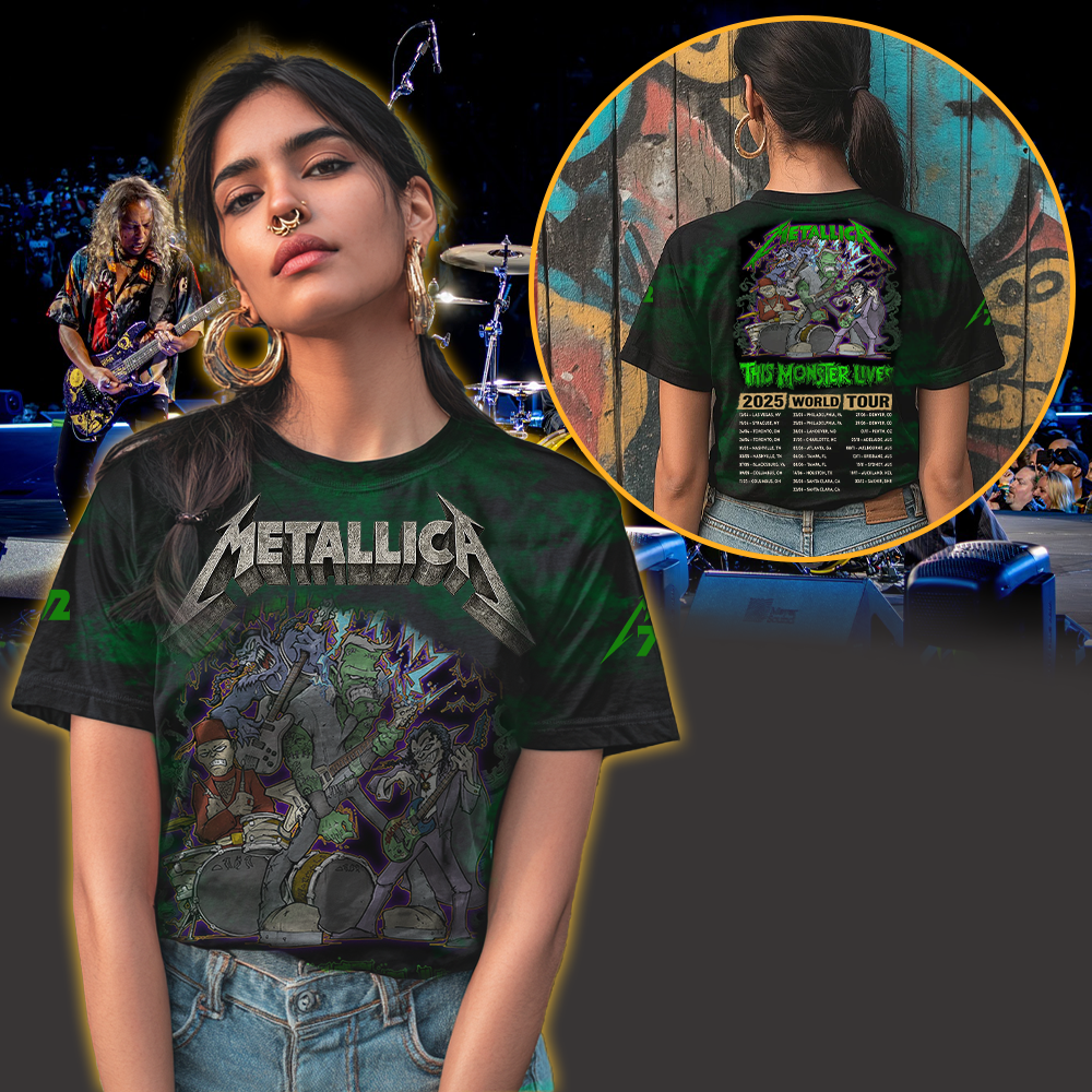 metallica halloween 2025 this monster lives x squindo metalli monsters all over print shirt 3