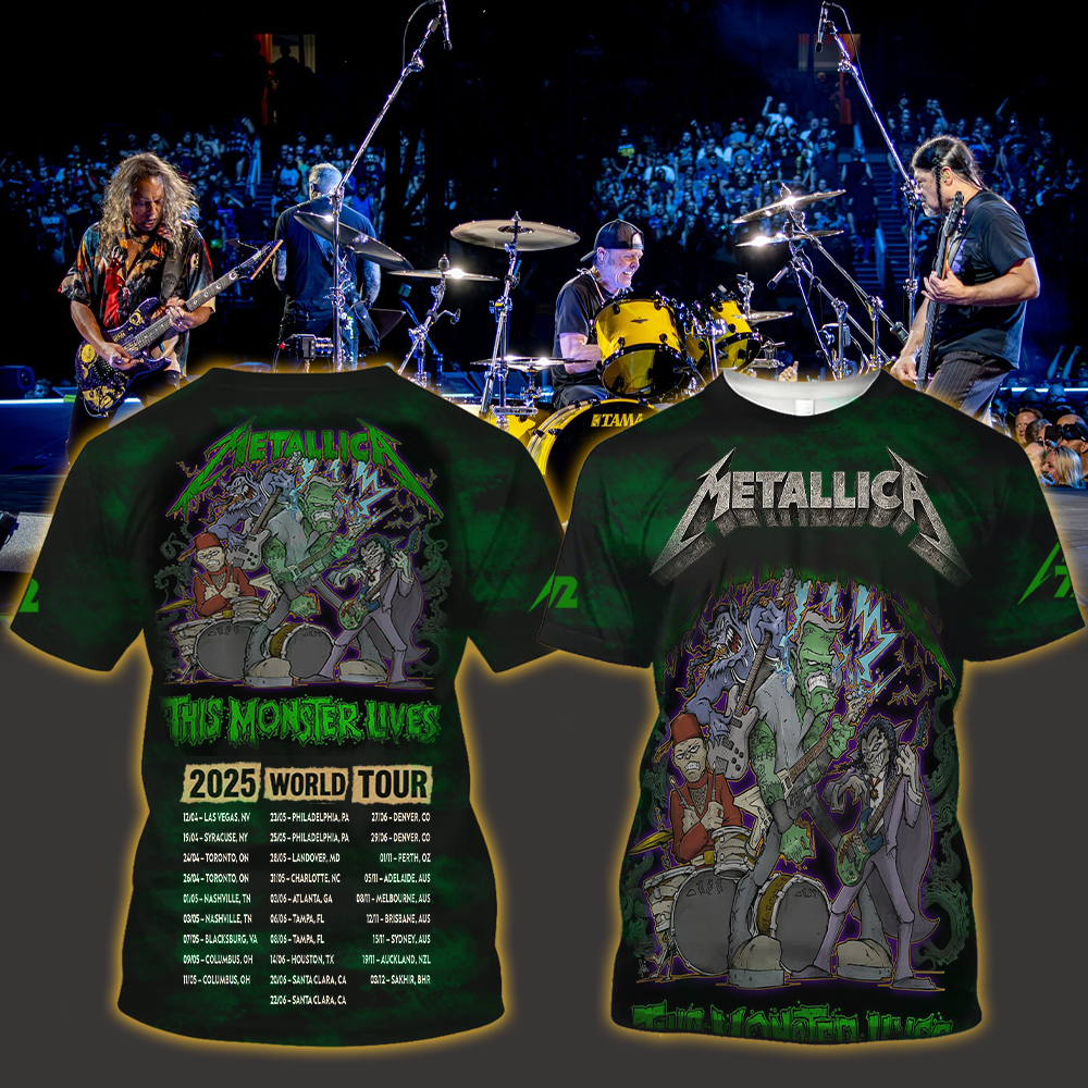 metallica halloween 2025 this monster lives x squindo metalli monsters all over print shirt
