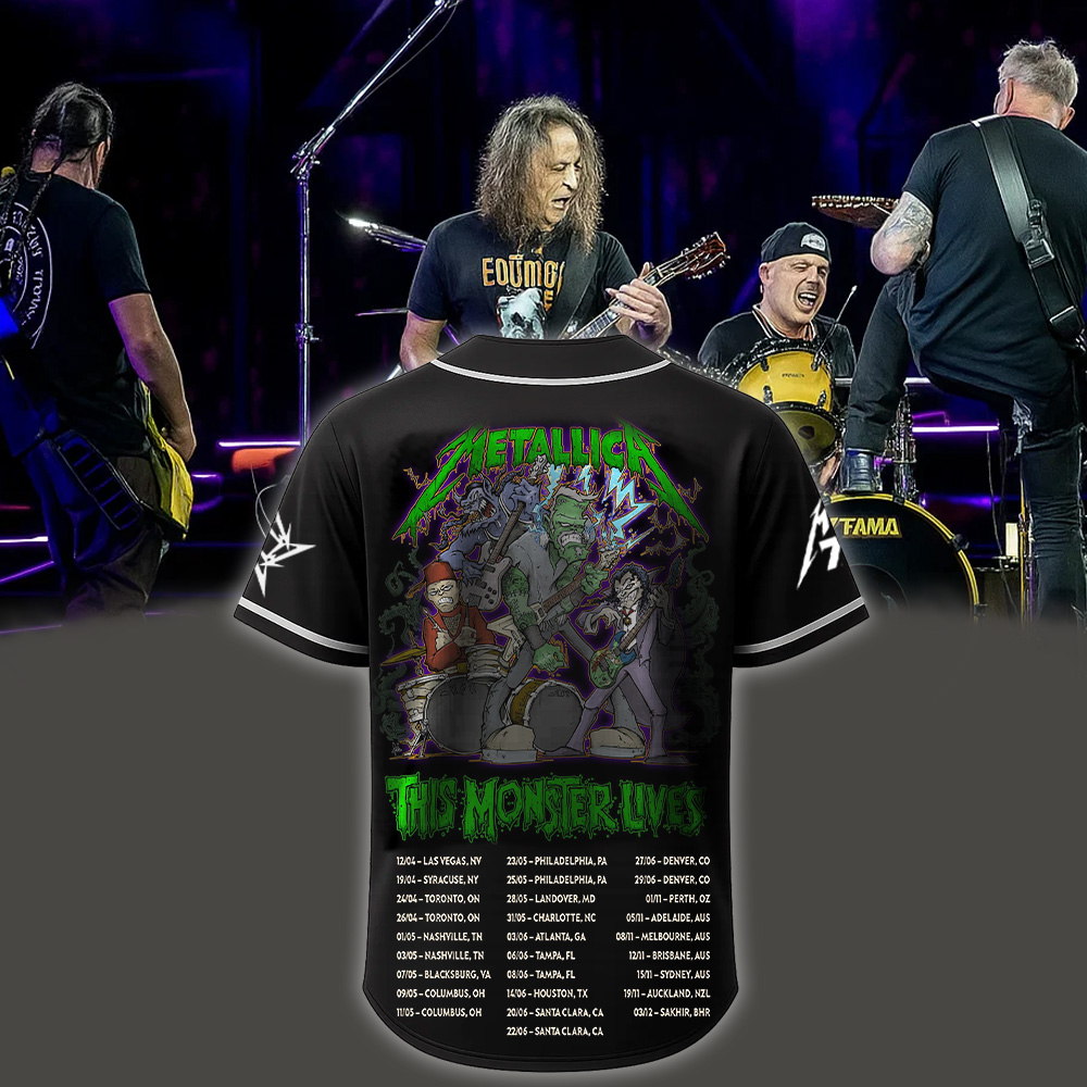 metallica halloween 2025 this monster lives x squindo metalli monsters baseball jersey 2