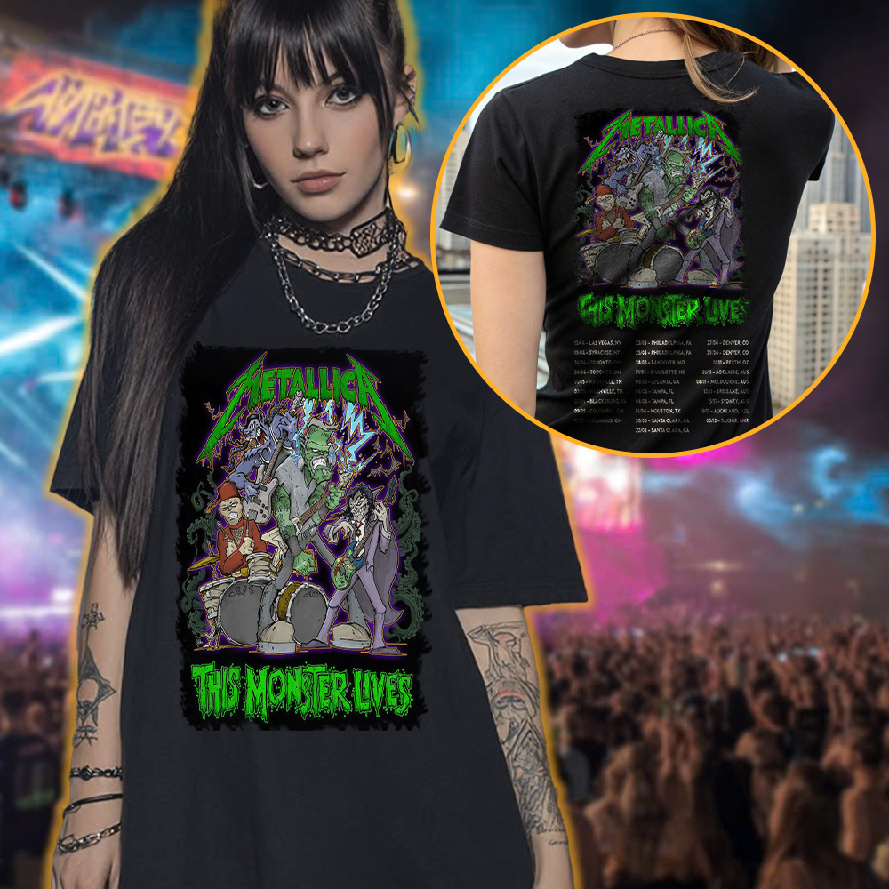 metallica halloween 2025 this monster lives x squindo metalli monsters design t shirt 3